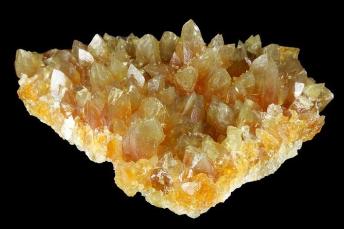 Amber-Yellow Calcite Crystal Cluster - Highly Fluorescent! #177292
